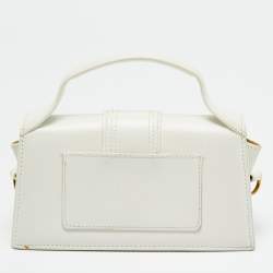 Pre Owned حقيبة جاكيموس ميني لو بامبينو جلد أبيض بمقبض علوي