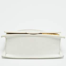 Pre Owned حقيبة جاكيموس ميني لو بامبينو جلد أبيض بمقبض علوي