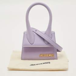 Pre Owned Jacquemus Le Chiquito Mini Lilac Leather Top Handle Bag