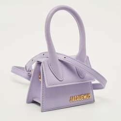 Pre Owned Jacquemus Le Chiquito Mini Lilac Leather Top Handle Bag