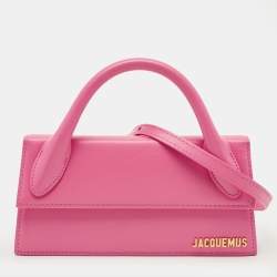 مملوكة مسبقًا حقيبة جاكيموس لُو شيكويتُو جلد أبيض طويلة بيد علوية