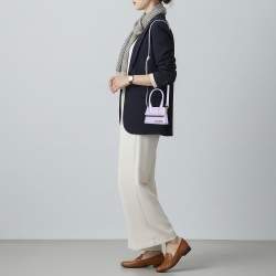 Pre Owned حقيبة جاكيموس لو تشيكيتو جلد فوشيا صغيرة بمقبض علوي