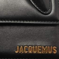 Pre Owned حقيبة جاكيموس لو تشيكيتو طويلة جلد أسود بمقبض علوي