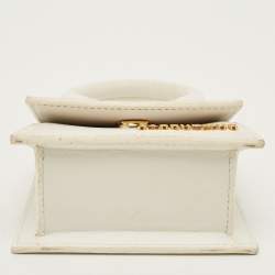 Pre Owned Jacquemus Le Chiquito Mini White Leather Top Handle Bag