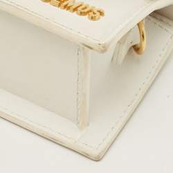 Pre Owned Jacquemus Le Chiquito Mini White Leather Top Handle Bag