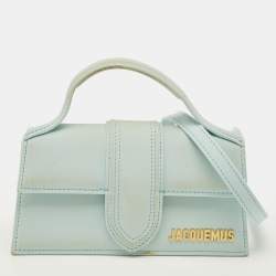 مملوكة مسبقًا Jacquemus Le Bambino Mini Light Blue Nubuck Leather Top Handle Bag