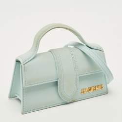 مملوكة مسبقًا Jacquemus Le Bambino Mini Light Blue Nubuck Leather Top Handle Bag