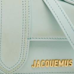مملوكة مسبقًا Jacquemus Le Bambino Mini Light Blue Nubuck Leather Top Handle Bag