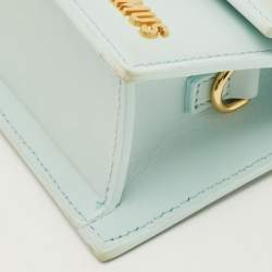 مملوكة مسبقًا Jacquemus Le Bambino Mini Light Blue Nubuck Leather Top Handle Bag