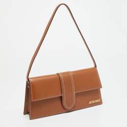 مملوكة مسبقًا Jacquemus Le Bambino Long Brown Leather Shoulder Bag