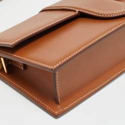 مملوكة مسبقًا Jacquemus Le Bambino Long Brown Leather Shoulder Bag