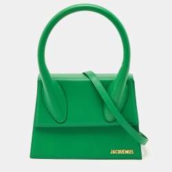 Pre Owned Jacquemus Grand Le Chiquito Green Leather Top Handle Bag