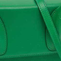 Pre Owned حقيبة يد جاكيموس لو شيكيتو كبيرة جلد أخضر