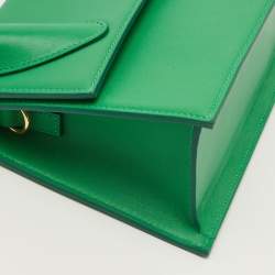 Pre Owned حقيبة يد جاكيموس لو شيكيتو كبيرة جلد أخضر