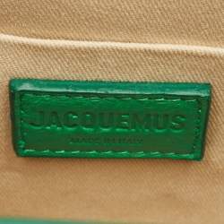 Pre Owned حقيبة يد جاكيموس لو شيكيتو كبيرة جلد أخضر