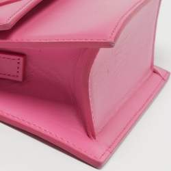 Pre Owned حقيبة جاكيموس لُ شِيكيتو موين جلد بلون أبيض بيد علوية