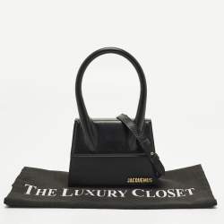 مملوكة مسبقًا Jacquemus Le Chiquito Moyen Black Leather Top Handle Bag