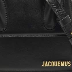 مملوكة مسبقًا Jacquemus Le Chiquito Moyen Black Leather Top Handle Bag