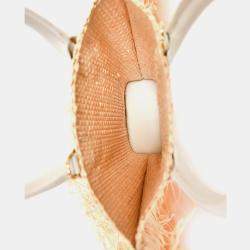 مملوكة مسبقًا Jacquemus Raffia Le Petit Baci Fringe Top Handle Bag with Strap