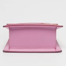 Pre Owned حقيبة جاكيموس لُ شِيكيتو موين جلد بلون أبيض بيد علوية