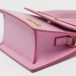 Pre Owned حقيبة جاكيموس لُ شِيكيتو موين جلد بلون أبيض بيد علوية