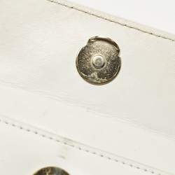 Pre Owned حقيبة جاكيموس لو شيكيتو ميني بمقبض علوي جلد أبيض