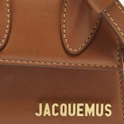 Pre Owned Jacquemus Le Chiquito Mini Brown Leather Top Handle Bag