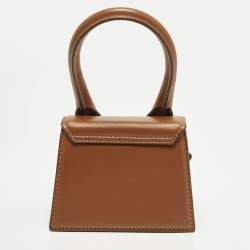 Pre Owned Jacquemus Le Chiquito Mini Brown Leather Top Handle Bag