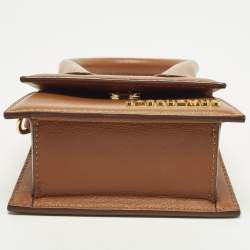 Pre Owned Jacquemus Le Chiquito Mini Brown Leather Top Handle Bag