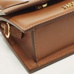 Pre Owned Jacquemus Le Chiquito Mini Brown Leather Top Handle Bag