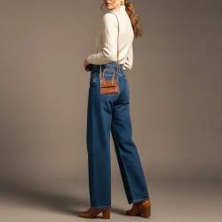 Pre Owned Jacquemus Le Chiquito Mini Brown Leather Top Handle Bag