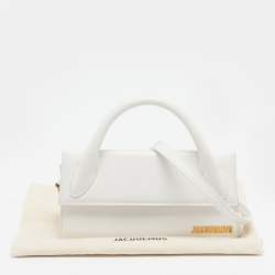 مملوكة مسبقًا حقيبة جاكيموس لُو شيكيتو طويل جلد أبيض بيد علوية