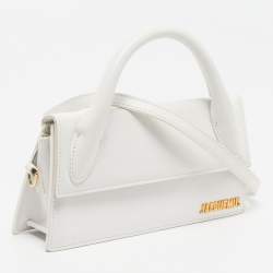 مملوكة مسبقًا حقيبة جاكيموس لُو شيكيتو طويل جلد أبيض بيد علوية