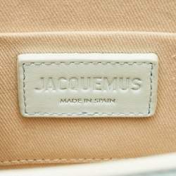 Pre Owned Jacquemus Le Chiquito Noeud Light Blue Nubuck Leather Top Handle Bag