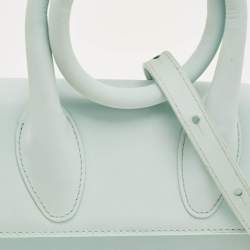 Pre Owned Jacquemus Le Chiquito Noeud Light Blue Nubuck Leather Top Handle Bag