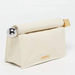 Pre Owned Jacquemus La Rond Carré Ivory Leather Pochette