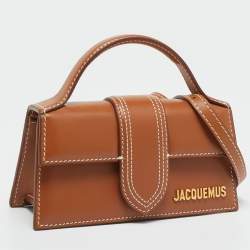 Pre Owned Jacquemus Le Bambino Mini Brown Leather Top Handle Bag