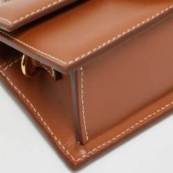 Pre Owned Jacquemus Le Bambino Mini Brown Leather Top Handle Bag