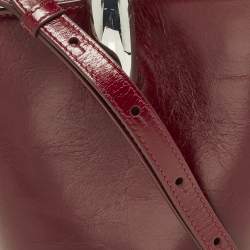 Pre Owned Jacquemus Bambola Le Petit Burgundy Leather Bucket Bag