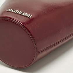 Pre Owned Jacquemus Bambola Le Petit Burgundy Leather Bucket Bag