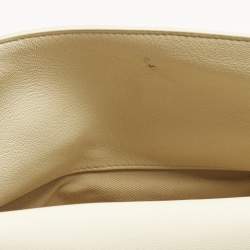 Pre Owned Jacquemus La Rond Carré Ivory Leather Clutch