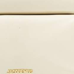 Pre Owned Jacquemus La Rond Carré Ivory Leather Clutch