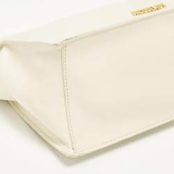 Pre Owned Jacquemus La Rond Carré Ivory Leather Clutch