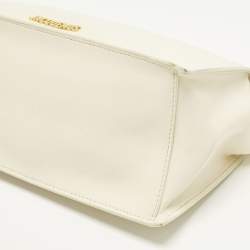 Pre Owned Jacquemus La Rond Carré Ivory Leather Clutch