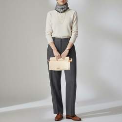 Pre Owned Jacquemus La Rond Carré Ivory Leather Clutch