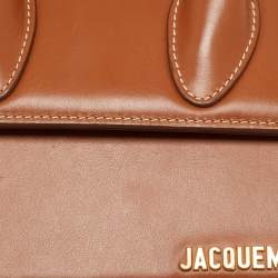 Pre Owned Jacquemus Le Chiquito Noeud Brown Leather Top Handle Bag