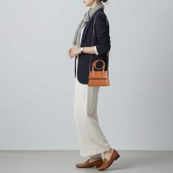 Pre Owned Jacquemus Le Chiquito Noeud Brown Leather Top Handle Bag