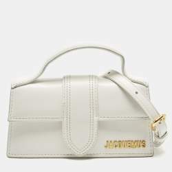 مملوكة مسبقًا Jacquemus Le Bambino Mini White Leather Top Handle Bag