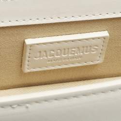 مملوكة مسبقًا Jacquemus Le Bambino Mini White Leather Top Handle Bag