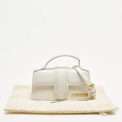 مملوكة مسبقًا Jacquemus Le Bambino Mini White Leather Top Handle Bag